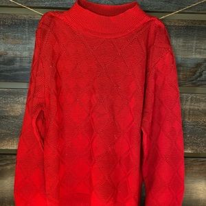 Red mock neck